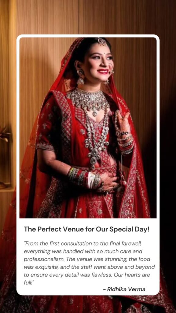 Guest testimonial about a successful celebration at Ambar Palms Resort in Faridabad